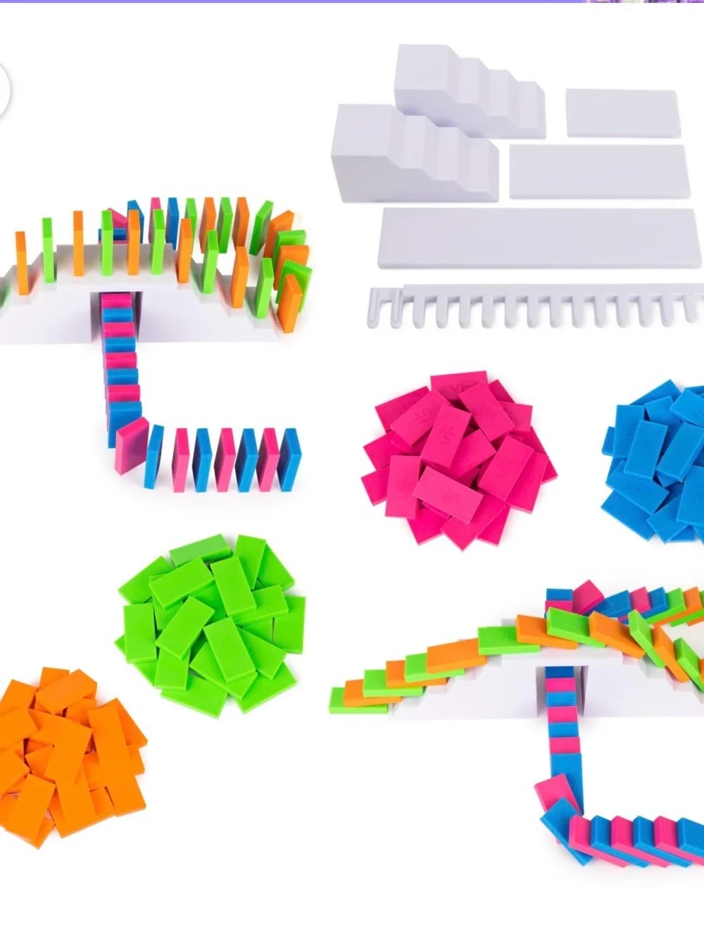 H5 Stacked Colorful Domino Set - Blue, Green, Orange, Pink - Gently used